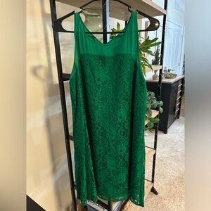 Green lace cocktail dress, size 8